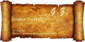 Gomba Zoltán névjegykártya